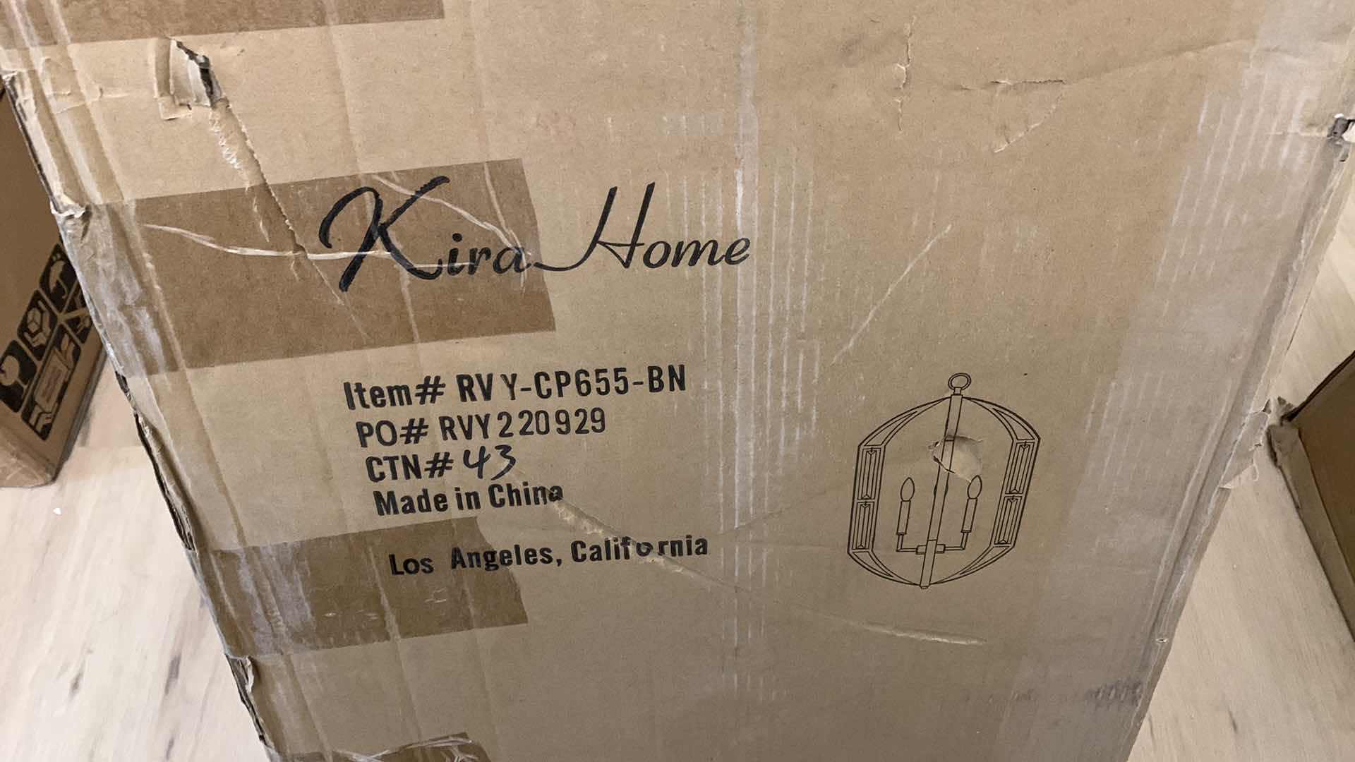 Photo 2 of KIRA HOME LISBETH 28" 4 LIGHT MODERN LANTERN STYLE CHANDELIER