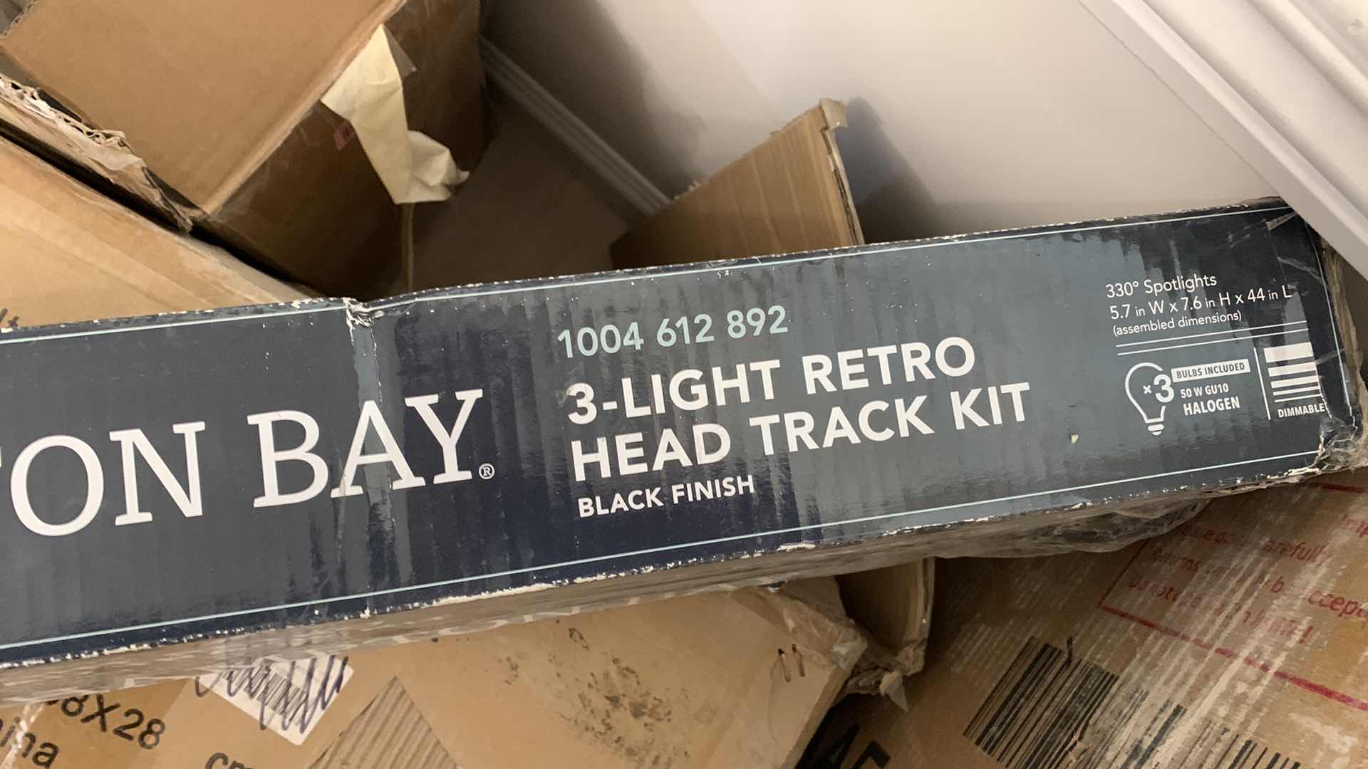 Photo 1 of HAMPTON BAYB3-LIGHT RETRO HEAD TRACK KIT IN BLACK