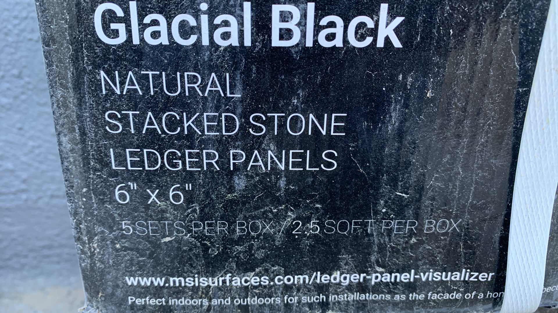 Photo 1 of 2-MSI GLACIER BLACK NATURAL STACKED STONE LEDGER PANELS 6” X 6” 5 SETS PER BOX 2.5 SQFT PER BOX