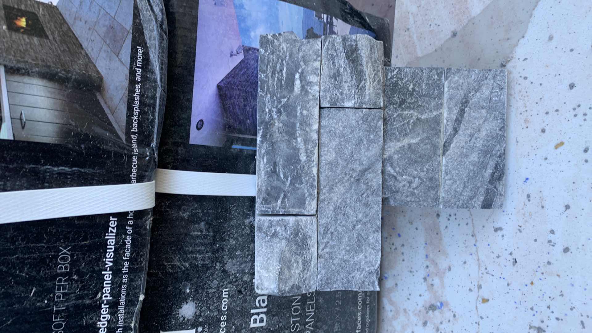 Photo 2 of 2-MSI GLACIER BLACK NATURAL STACKED STONE LEDGER PANELS 6” X 6” 5 SETS PER BOX 2.5 SQFT PER BOX