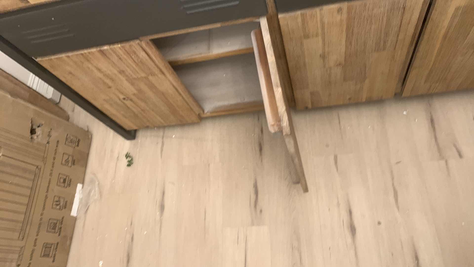 Photo 1 of IRONDALE 2 SINK SOLID ACACIA WOOD, MARBLE TOP, BATHROOM VANITY 61” X 22' H 34" 200LBS