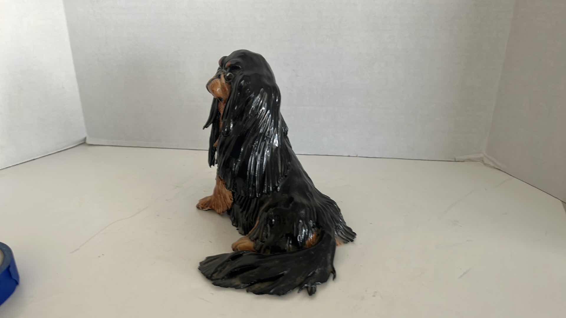 Photo 3 of ART-DOG CAVALIER KING CHARLES SPANIEL PAINTED FIGURINE STATUE. 9”L X 7”H X 6”W