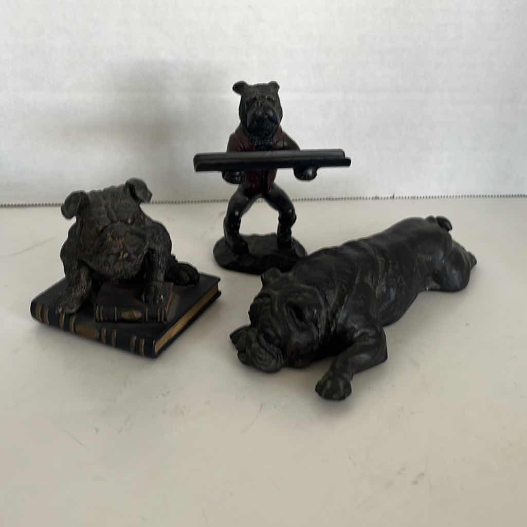 Photo 1 of 3-BULLDOG FIGURINES LARGE 7”L