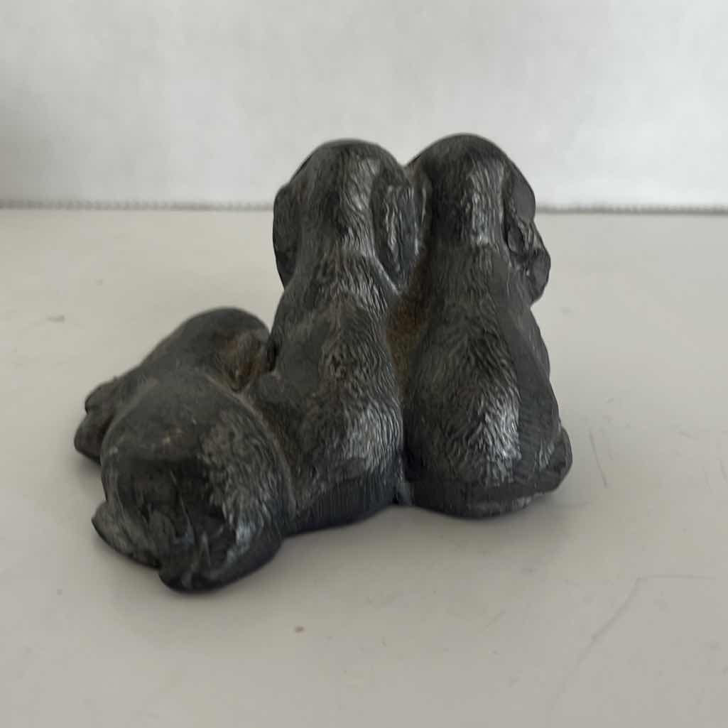 Photo 1 of 3” THREE DOGS POT METAL FIGURINE BASSET HOUNDS