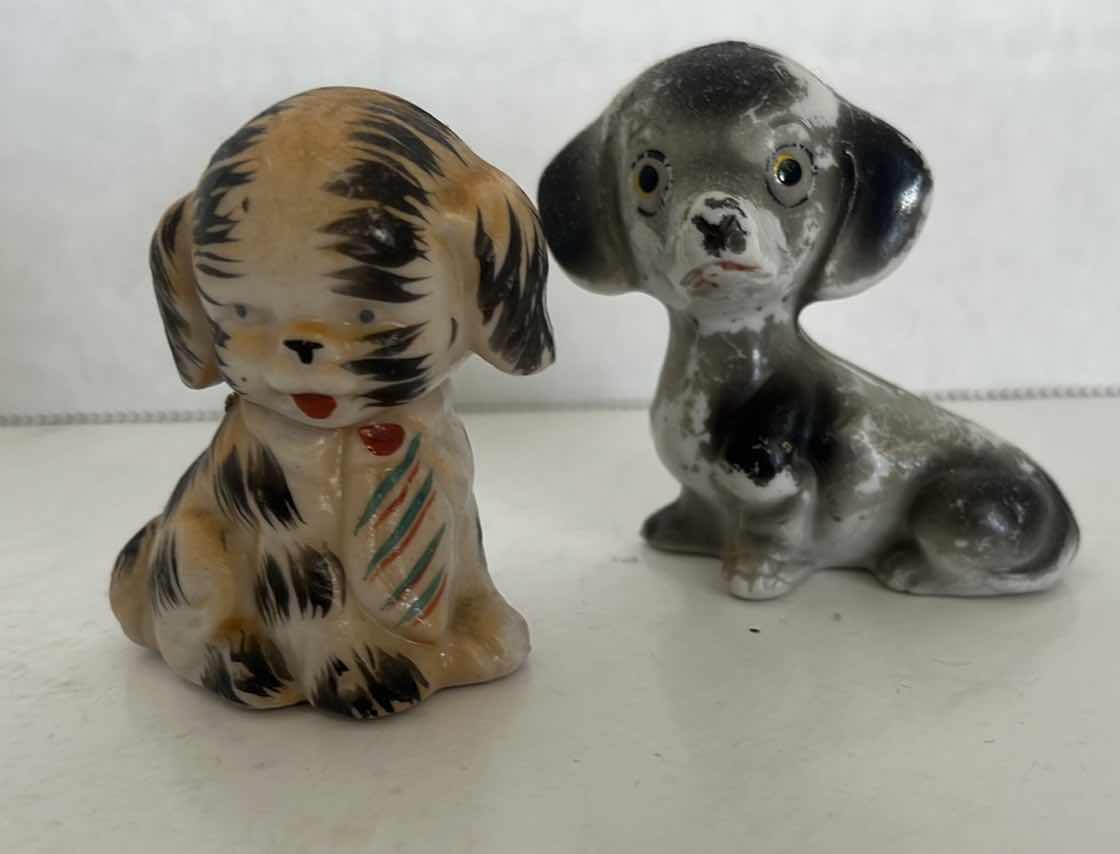 Photo 1 of 2-PAIR OF DOG FIGURINES MADE IN JAPAN