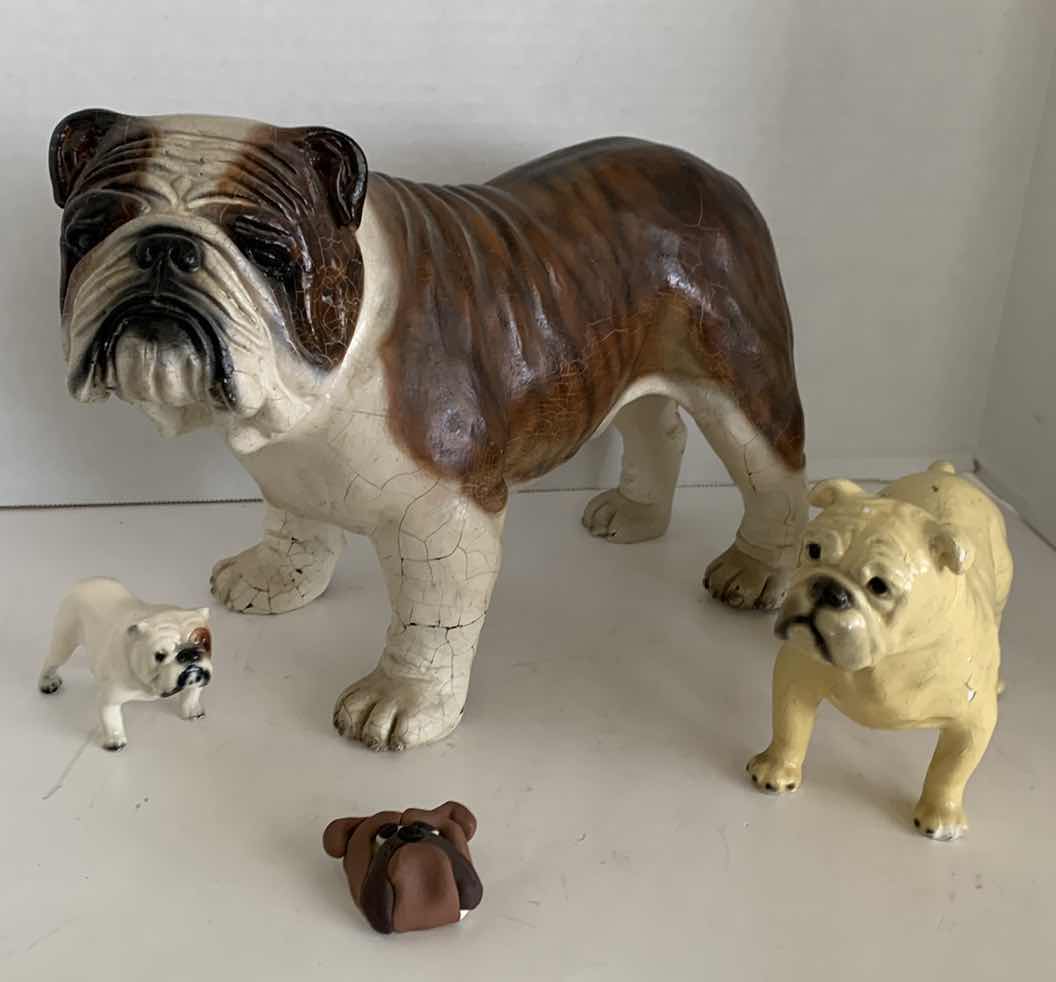 Photo 1 of 4-BULLDOG STATUES TALLEST IS 8.5” TALL