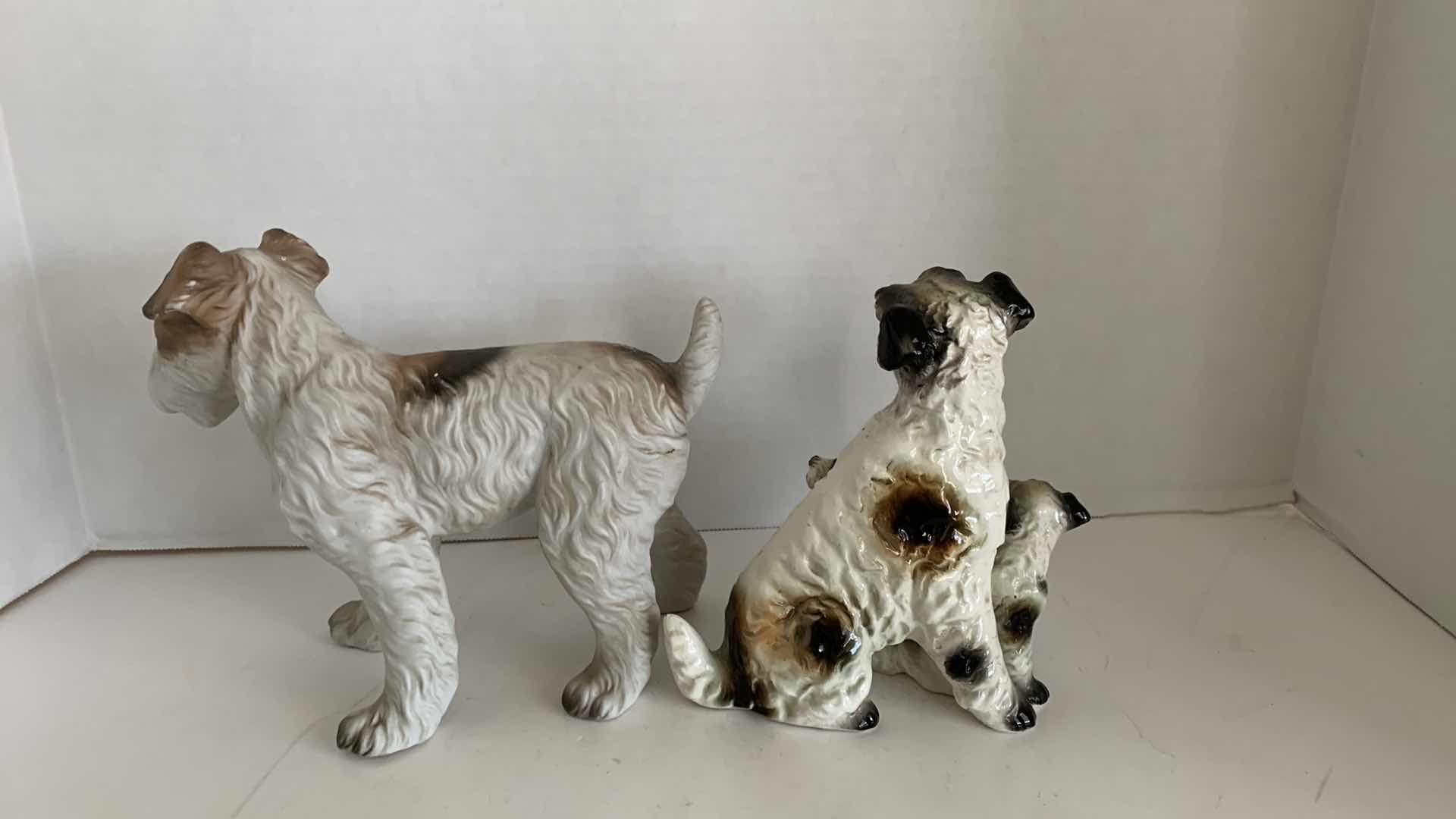 Photo 2 of 2-TERRIER DOG STATUES, TALLEST IS 7”