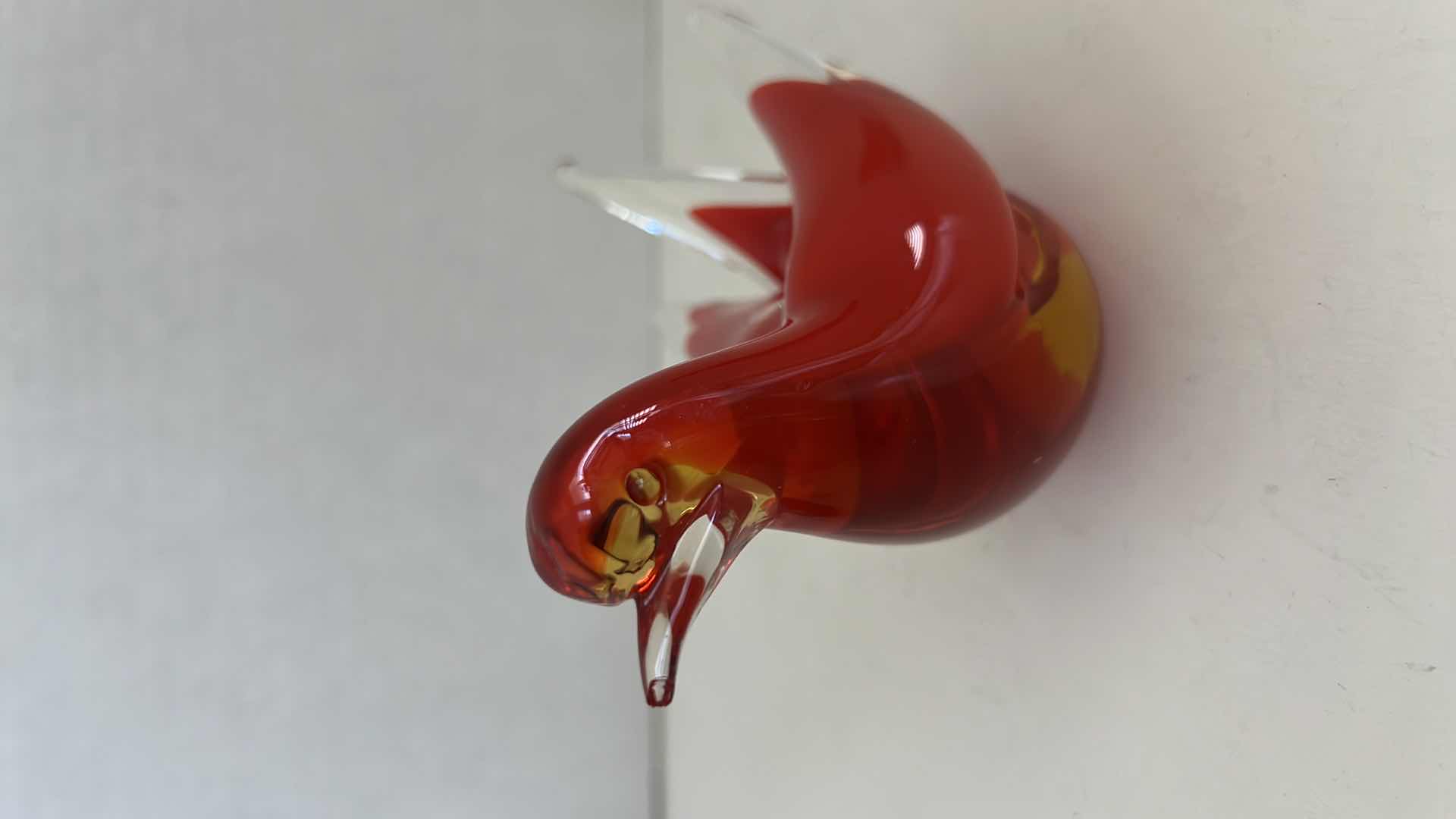 Photo 1 of SEGUSO MURANO VENETIAN ITALIAN 4” RED  WITH GOLD POLVEN ART GLASS BIRD FIGURINE