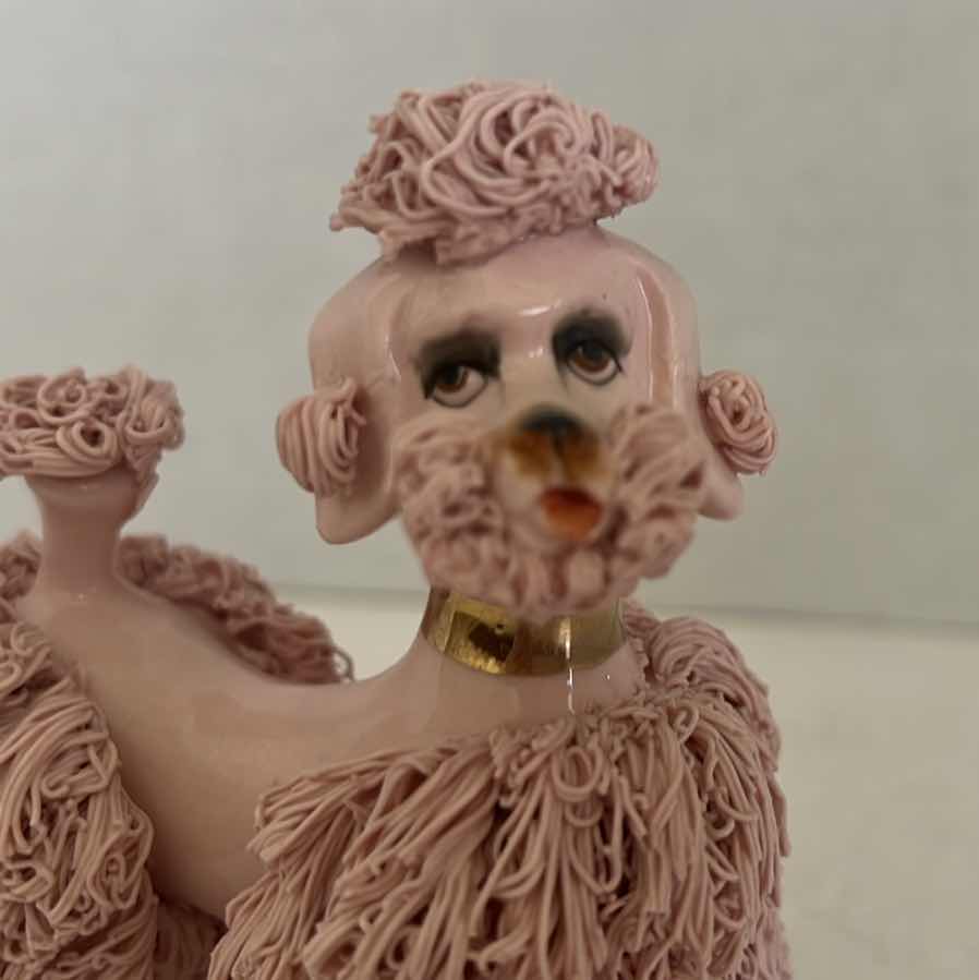 Photo 1 of 1960S VINTAGE KREISS PINK SPAGHETTI POODLE DOG 4”