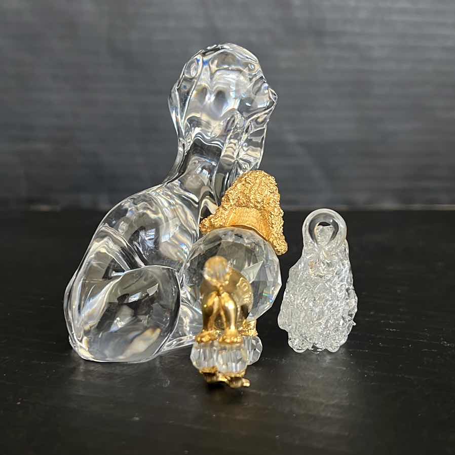 Photo 1 of CRYSTAL BASSETT HOUND AND POODLE LOT 3 3.5”