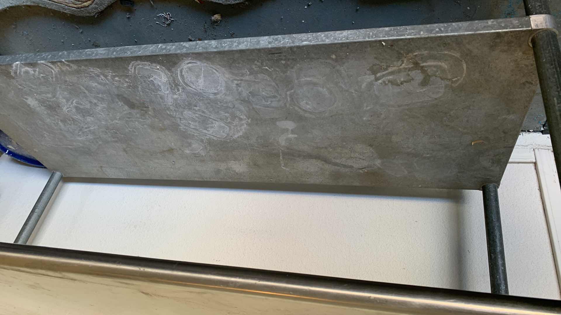 Photo 3 of TABCO STAINLESS STEEL TOP METAL UTILITY TABLE 72” X 30” H 34”