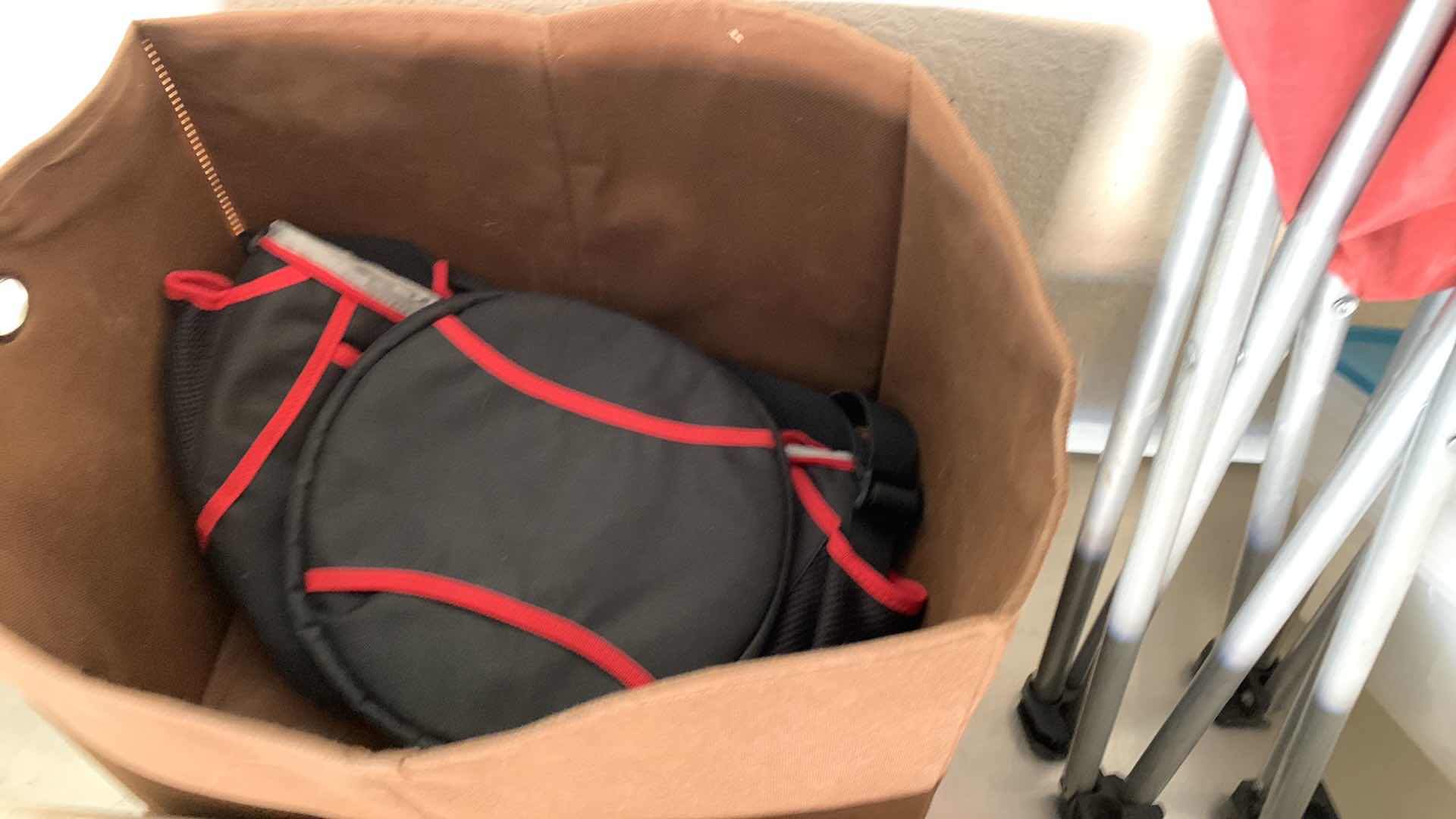 Photo 3 of VARIOUS MISCELANEOUS ITEMS- COOKING ROTISSERIE FOR 31" HOOD, CHAIR, AND STORAGE CONTAINERS