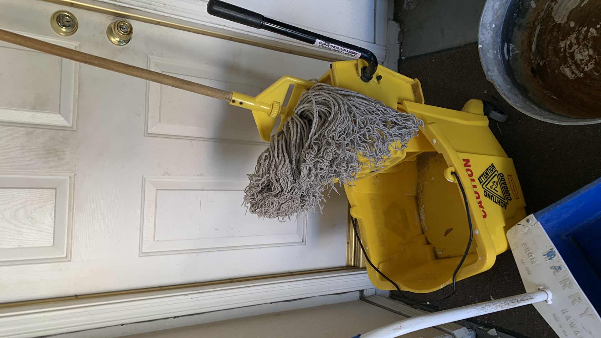 Photo 1 of ASSORTED CLEANING TOOLS, MOP AND BUCKETS.