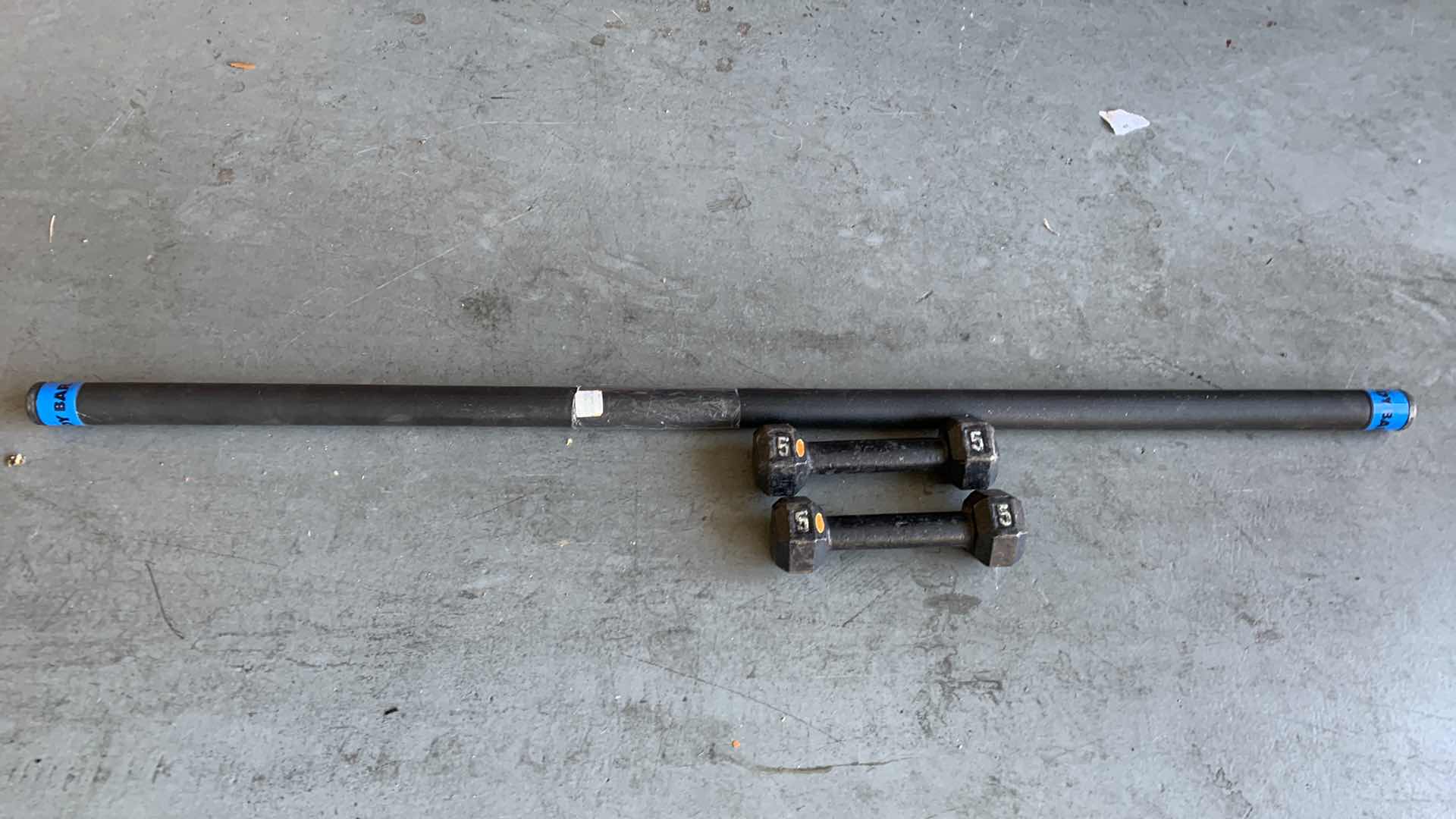 Photo 1 of BODY BAR AND 2-FIVE POUND DUMBBELLS