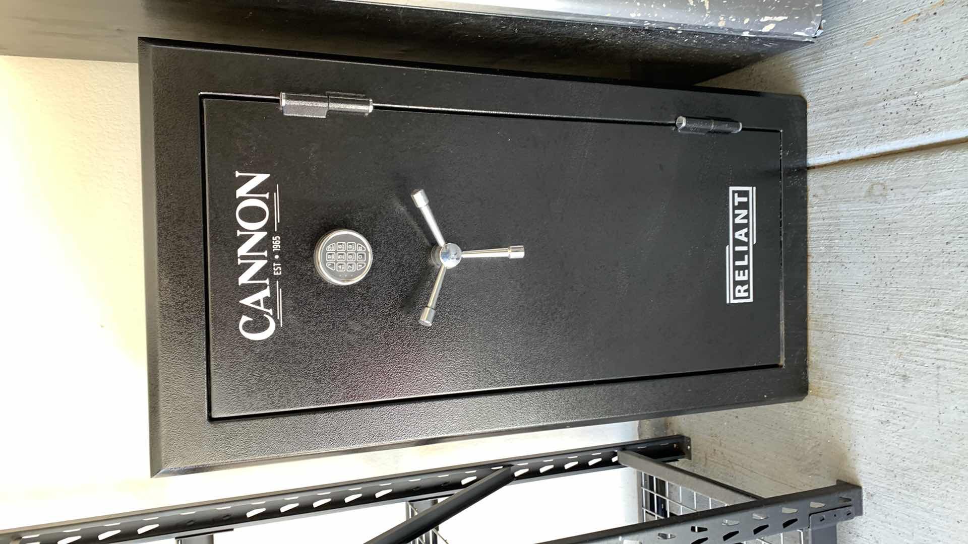 Photo 1 of GUN SAFE-CANNON RELIANT FIRE/WATER RESISTANT, ELECTRONIC LOCK W BACKUP KEY  28 X 20” H 55” 
HEAVY! BRING PROPER LABOR AND TOOLS FOR REMOVAL.