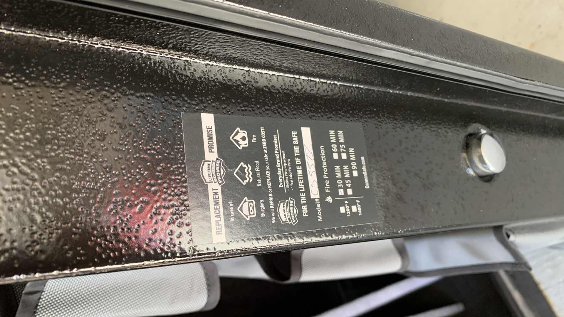 Photo 1 of GUN SAFE-CANNON RELIANT FIRE/WATER RESISTANT, ELECTRONIC LOCK W BACKUP KEY  28 X 20” H 55” 
HEAVY! BRING PROPER LABOR AND TOOLS FOR REMOVAL.