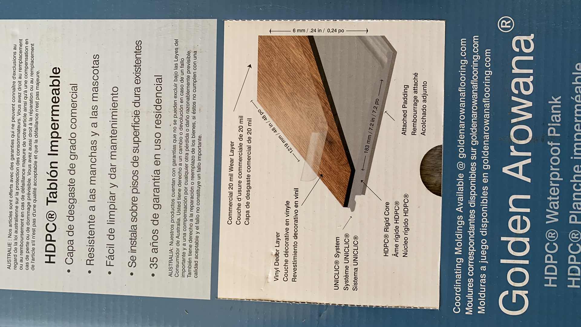 Photo 1 of 2-GOLDEN AROWANA SANDALWOOD WATERPROOF PLANKS LAMINATE WOOD FLOORING