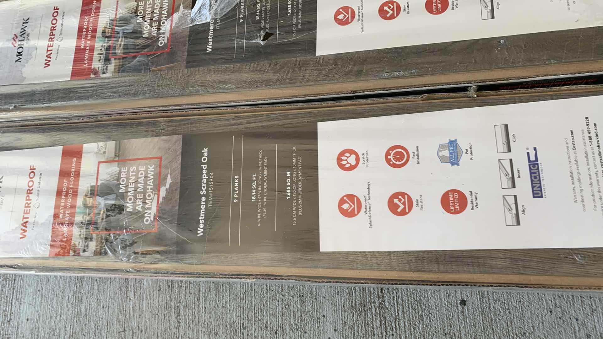 Photo 1 of 3-MOHAWK WATERPROOF LAMINATE WOOD FLOORING