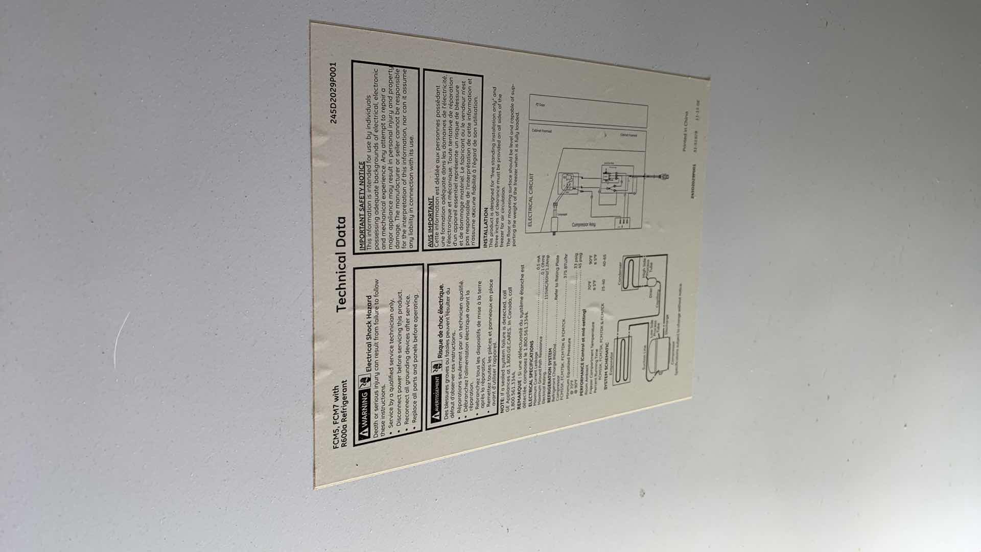 Photo 1 of GENERAL ELECTRIC FREEZER 37” X 20” H 34”