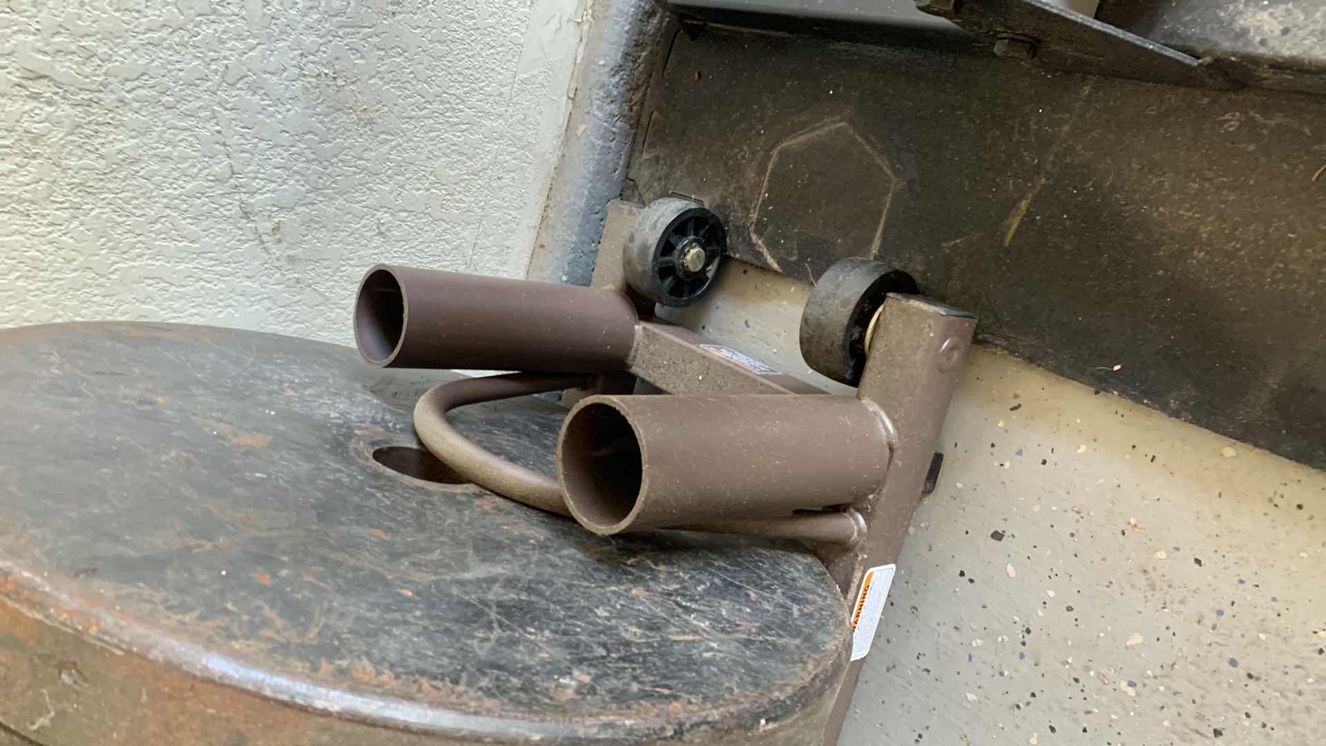 Photo 1 of EXERCISE EQUIPTMENT-OLYMPIC WEIGHT PLATES SET WITH RACK WITH WHEELS