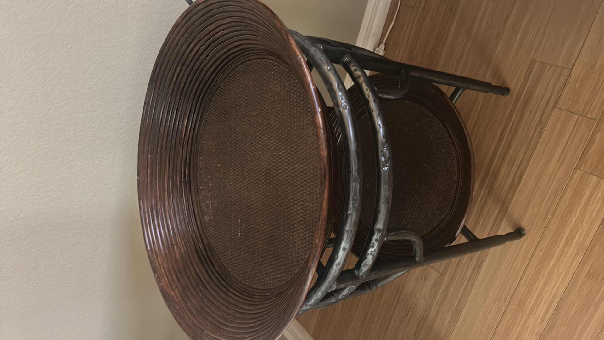Photo 1 of METAL ACCENT TABLE WITH UNIQUE BASKET TOP 28“ x H 30“