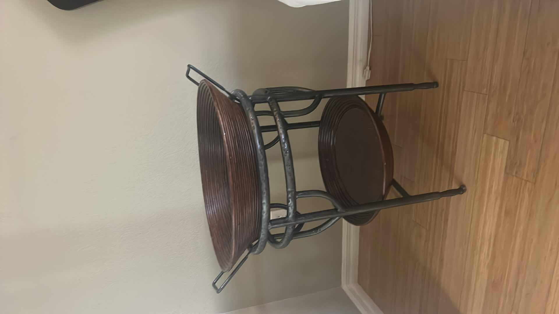 Photo 1 of METAL ACCENT TABLE WITH UNIQUE BASKET TOP 28“ x H 30“