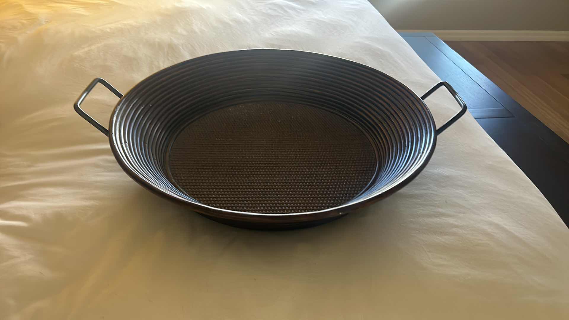 Photo 1 of METAL ACCENT TABLE WITH UNIQUE BASKET TOP 28“ x H 30“