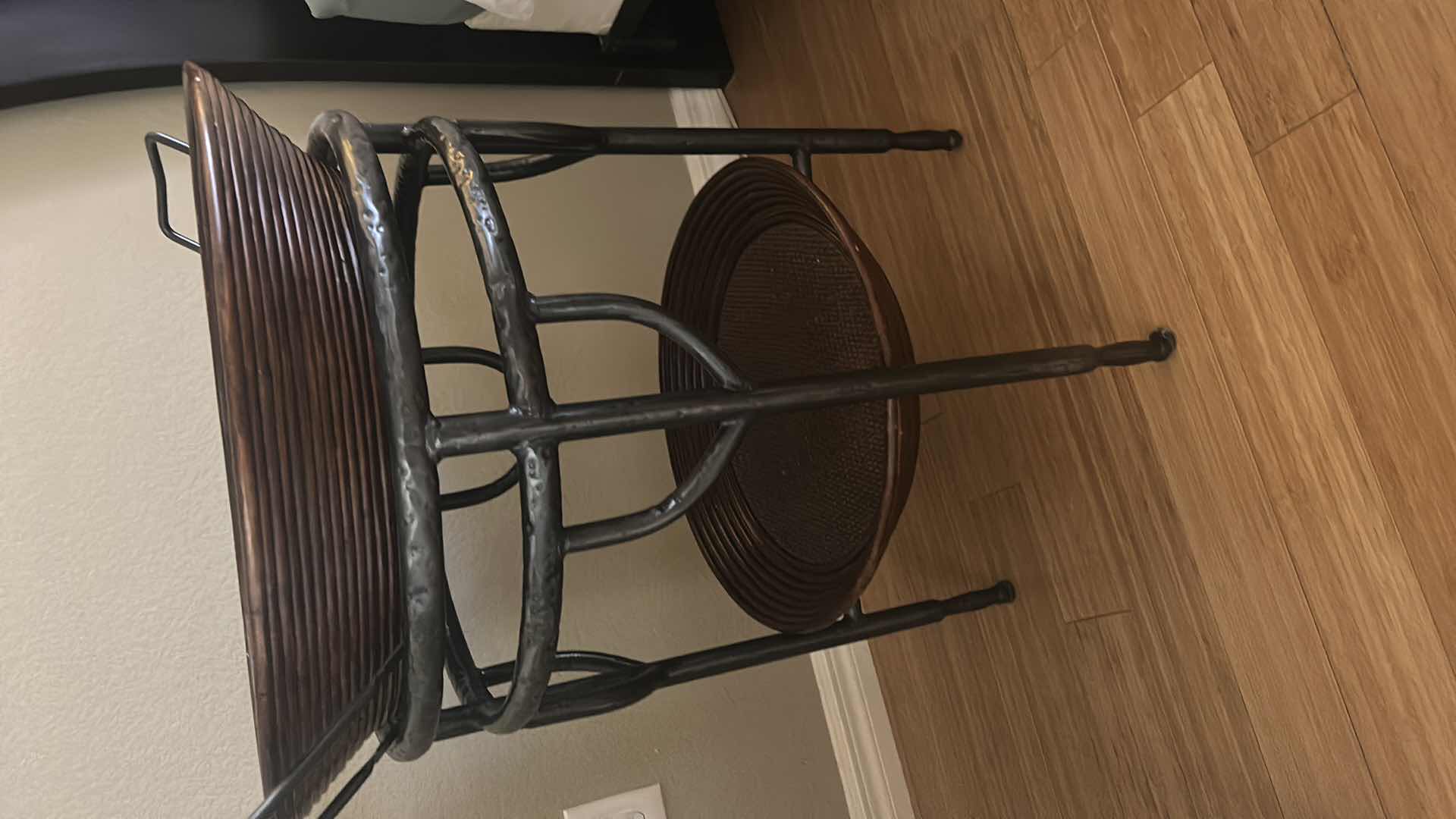 Photo 1 of METAL ACCENT TABLE WITH UNIQUE BASKET TOP 28“ x H 30“