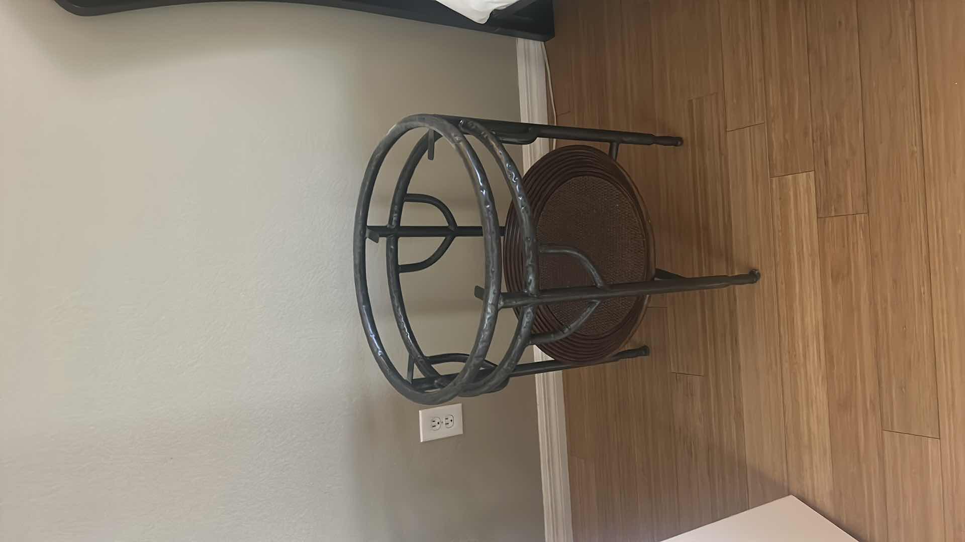 Photo 1 of METAL ACCENT TABLE WITH UNIQUE BASKET TOP 28“ x H 30“