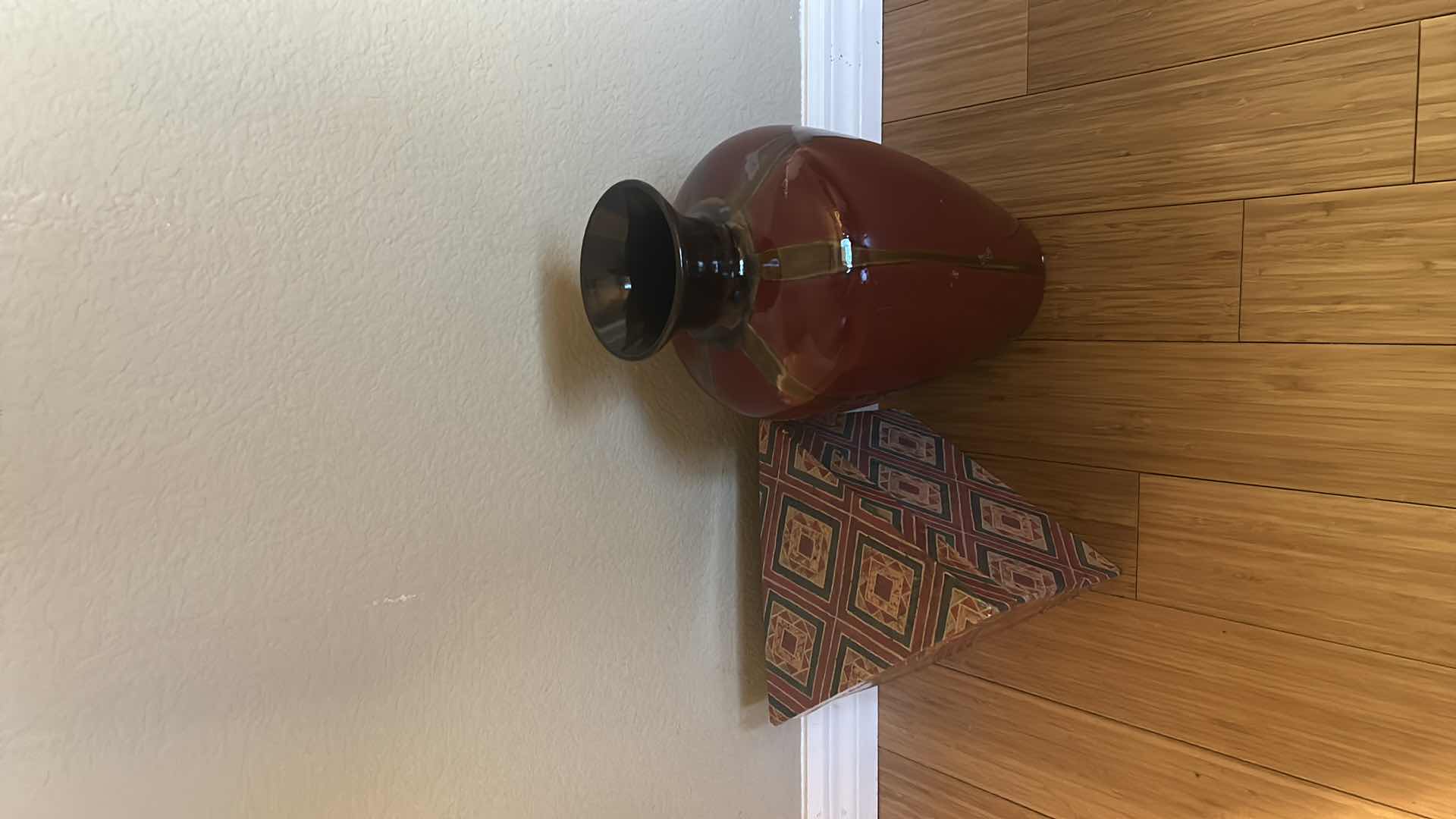 Photo 1 of HOME DECOR CERAMIC GLAZED VASE 14.5", AND BOX  