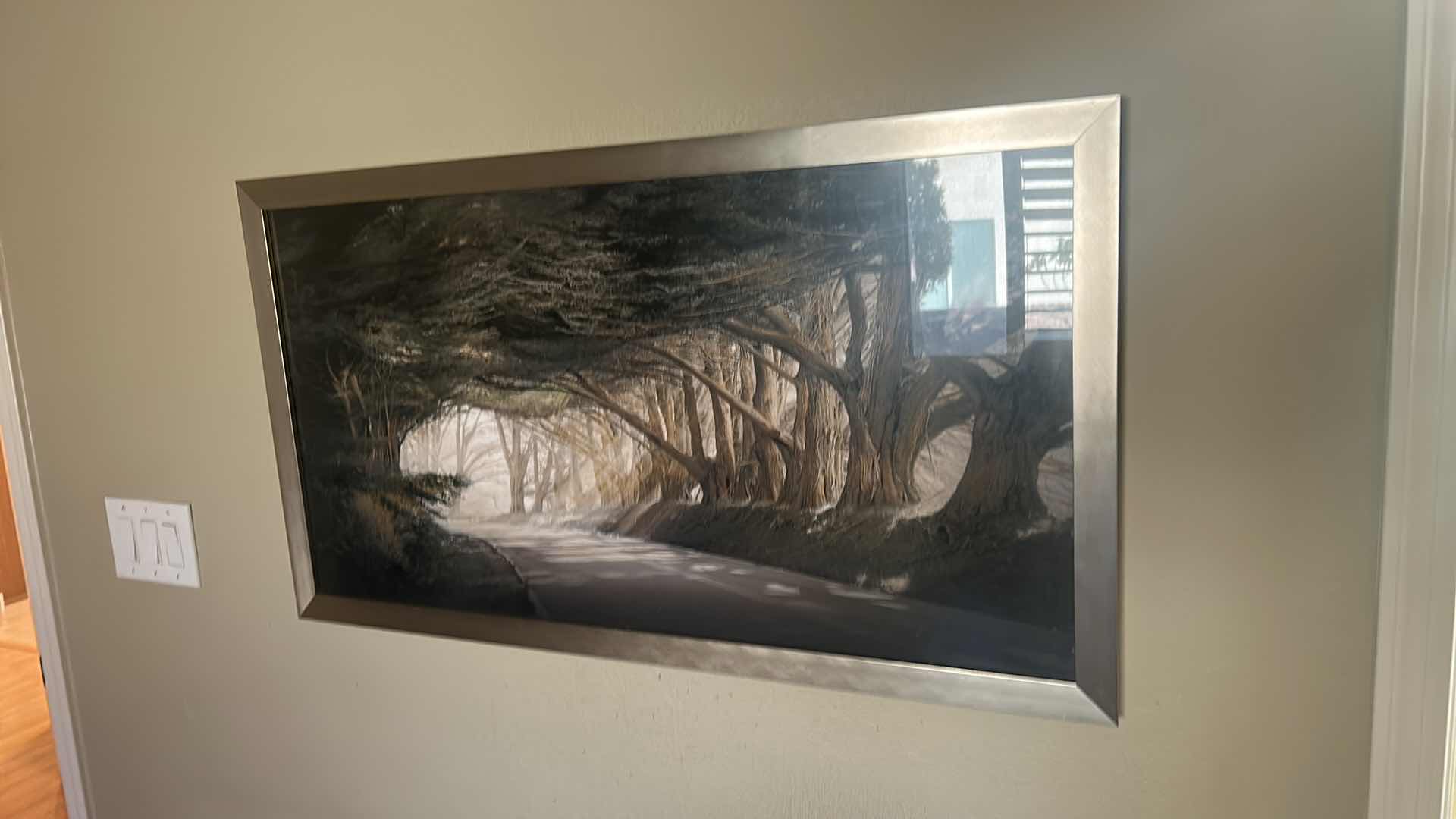 Photo 1 of SILVER FRAMED TREE LINED STREET "INSIDE A DREAM" ARTWORK  40 1/2” x 22 1/2”