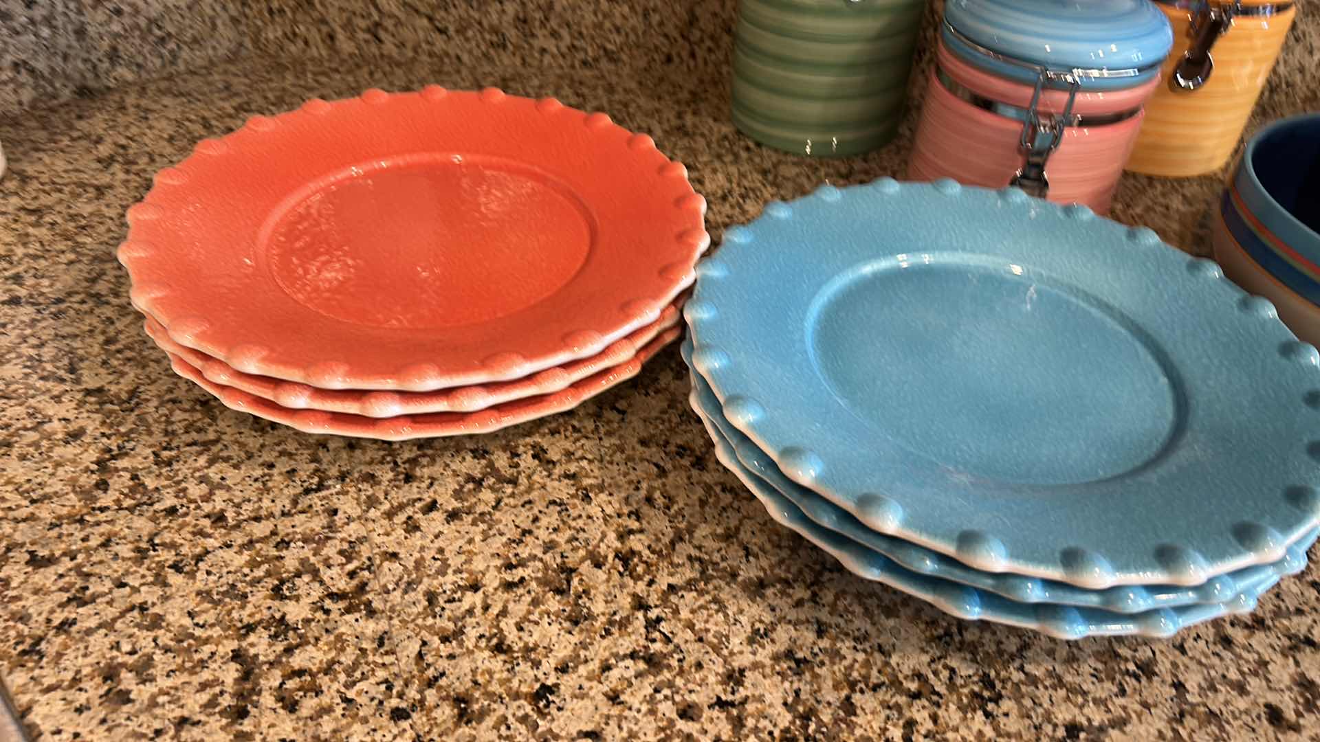 Photo 1 of 14 PCS-COLORFUL CERAMIC DISHES AND CANISTER SET