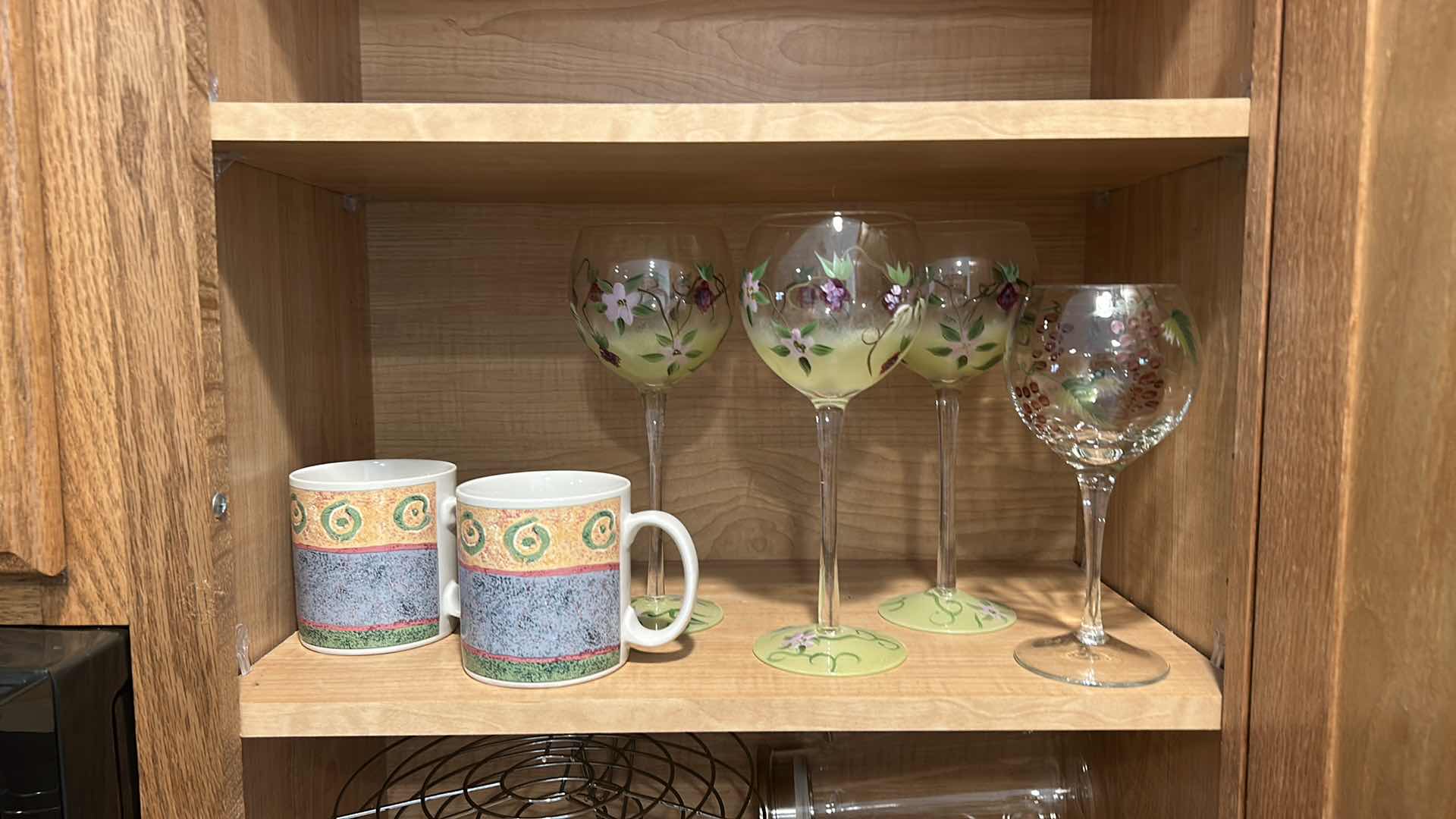 Photo 1 of CONTENTS OF KITCHEN CABINET AND COUNTERTOP DISHES AND GLASSWARE