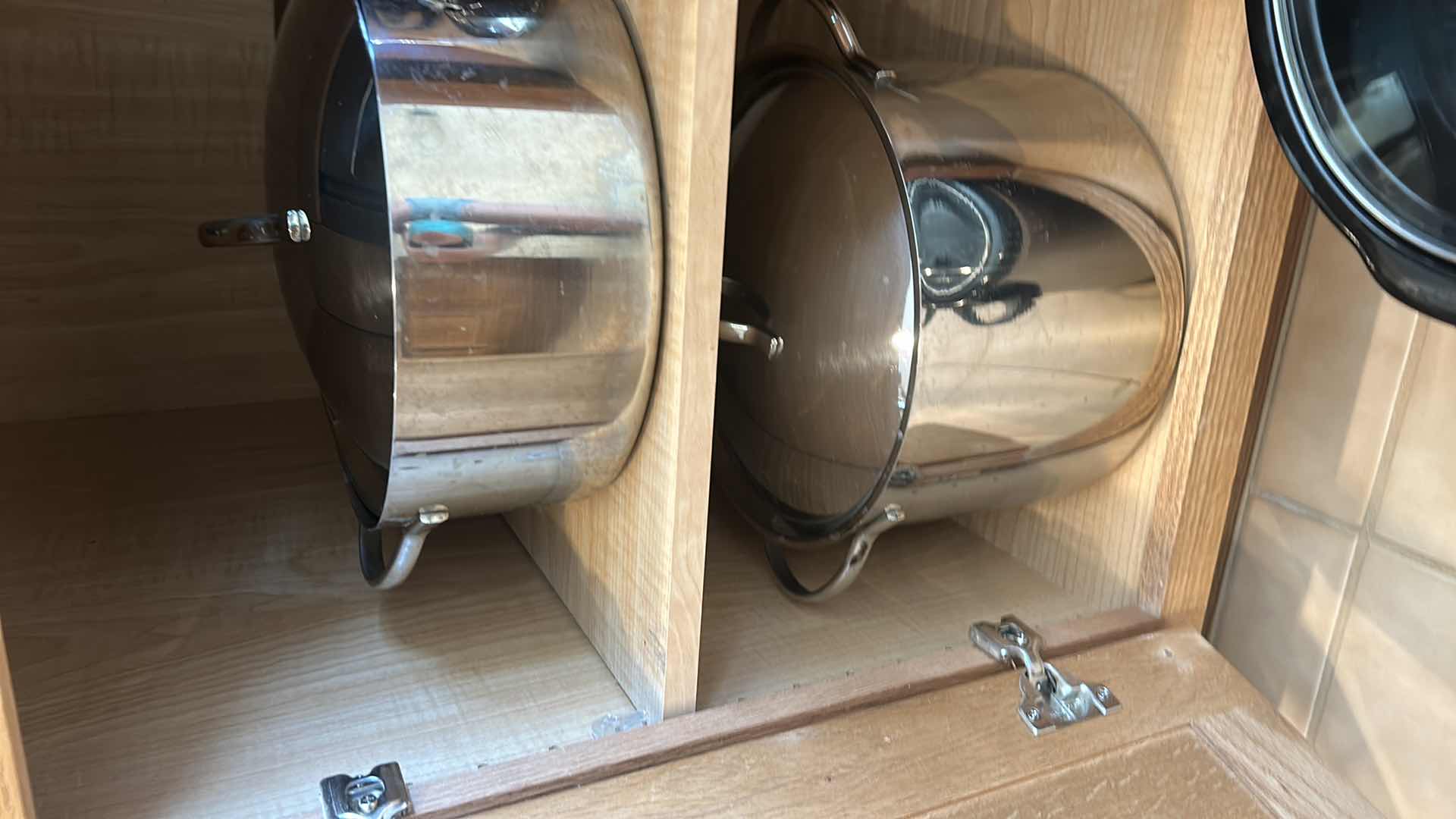 Photo 1 of CONTENTS OF KITCHEN CABINET - POTS AND PANS