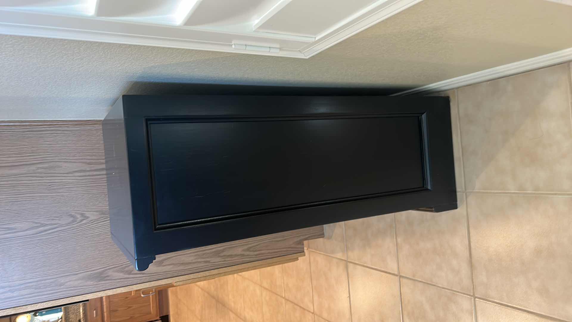 Photo 1 of BLACK WOOD WINE STORAGE CABINET 18” x 13 1/2” x 36”