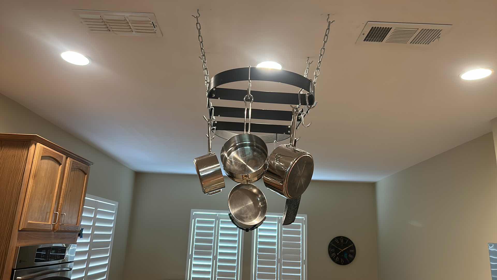 Photo 1 of POT RACK WITH POTS AND PANS