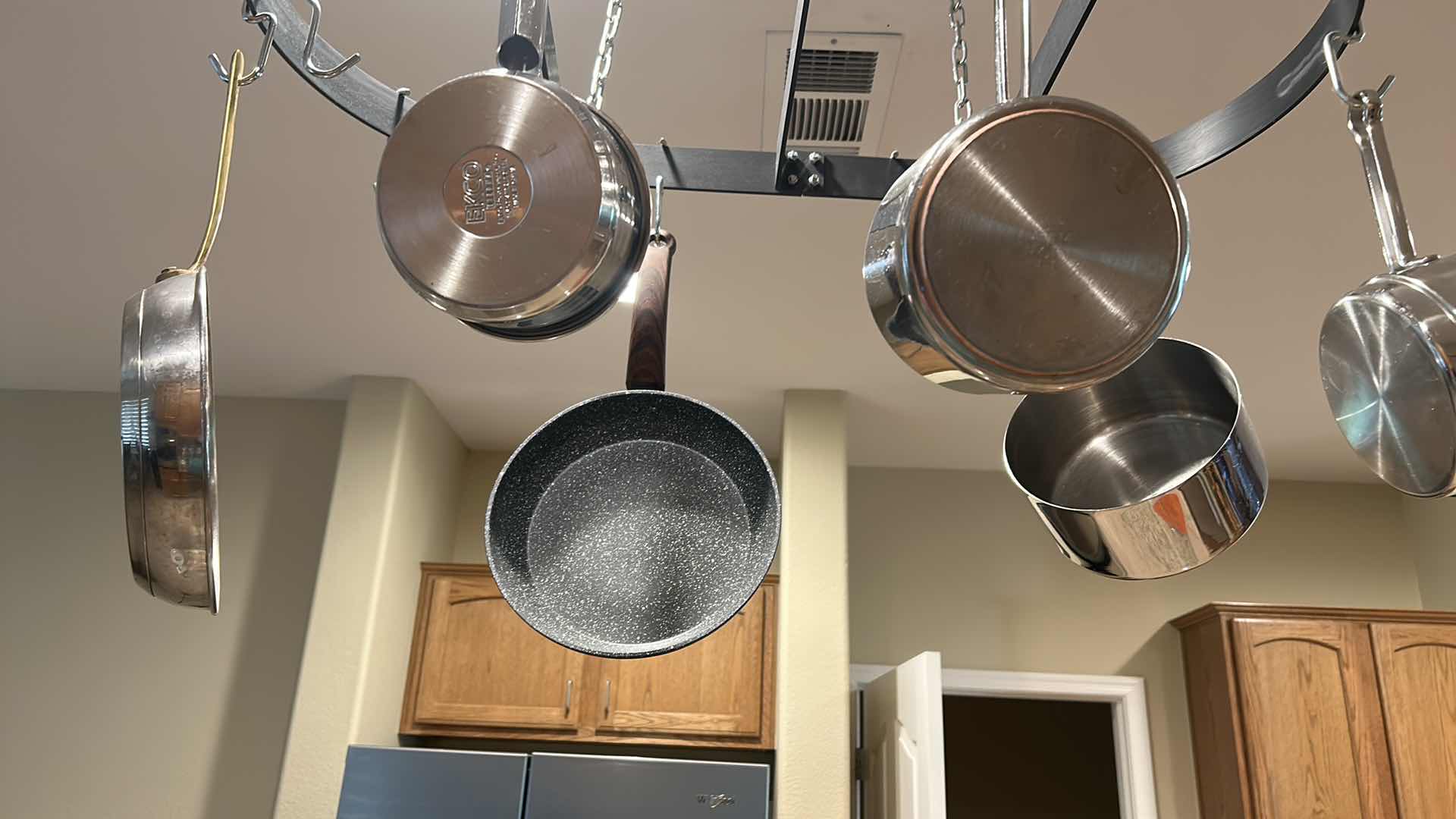 Photo 1 of POT RACK WITH POTS AND PANS