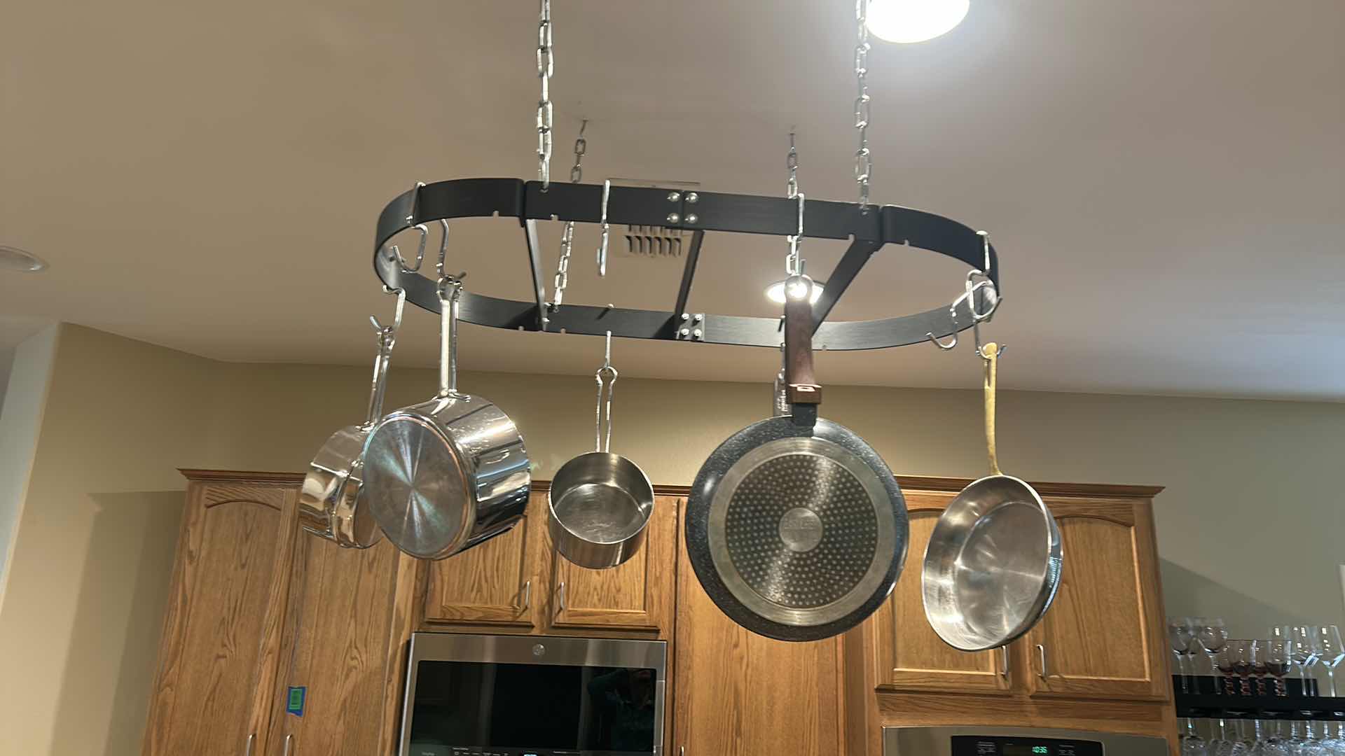 Photo 1 of POT RACK WITH POTS AND PANS