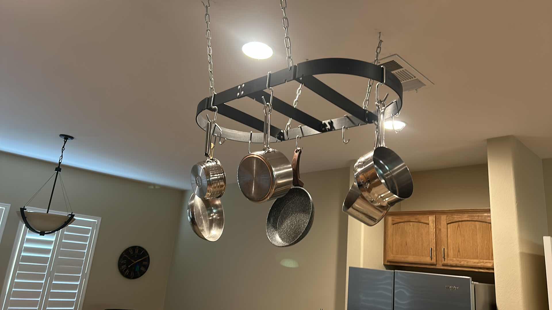 Photo 1 of POT RACK WITH POTS AND PANS
