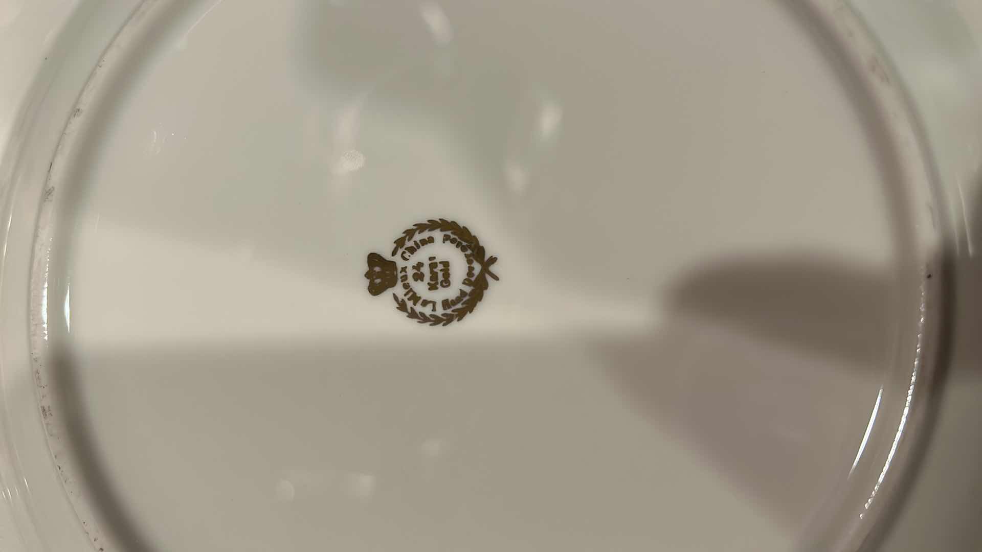 Photo 1 of SET OF FOUR PORCELAIN PLATES 24K GOLD ETCHING