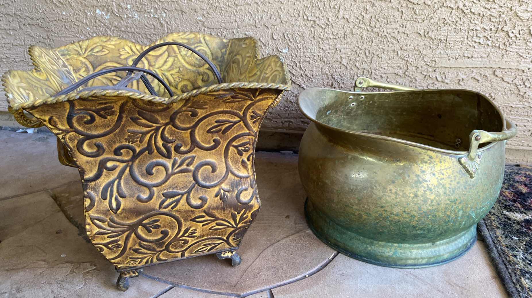 Photo 1 of BRASS POT 14 1/2 x 9“ AND ALUMINUM POT