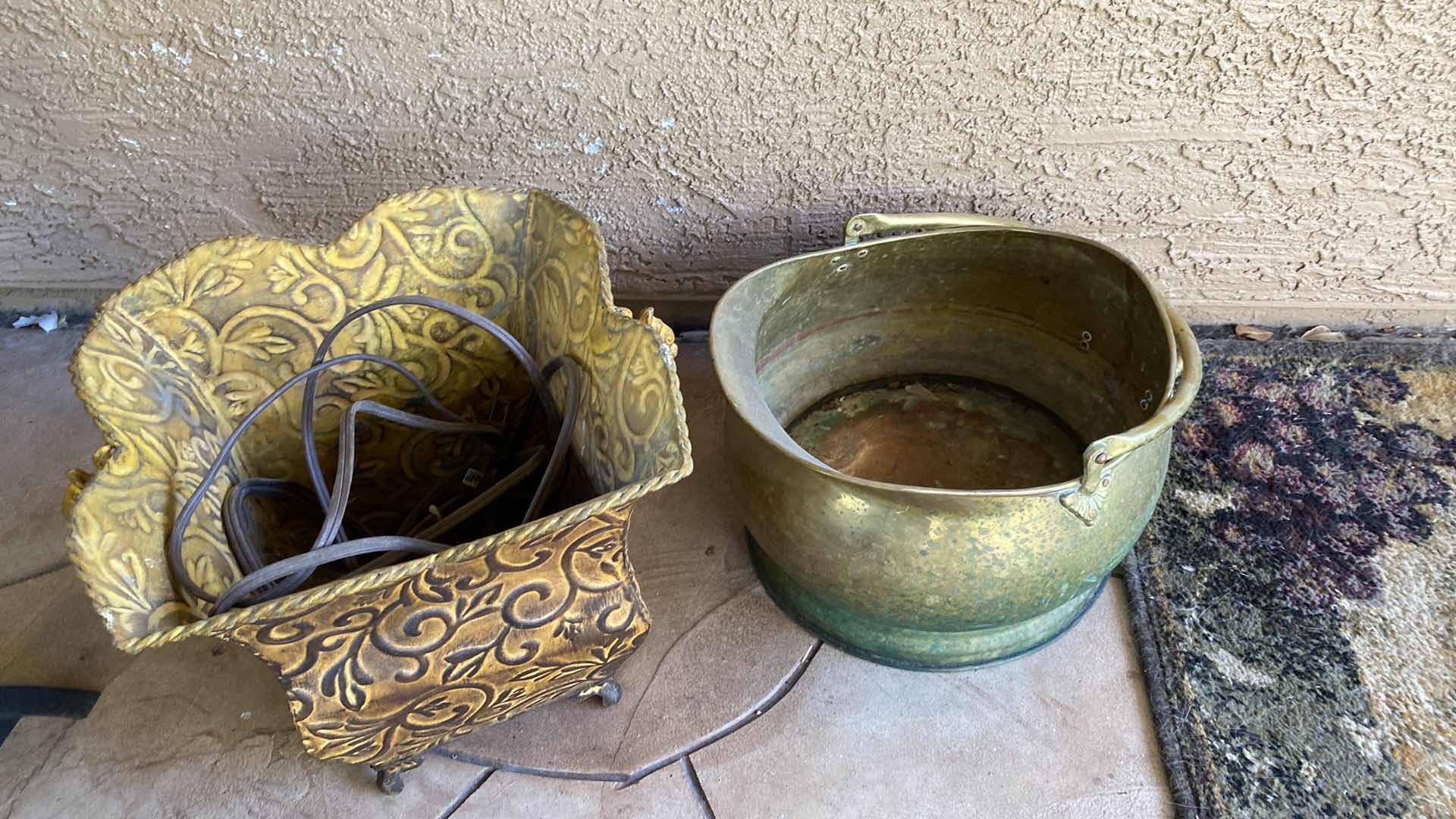 Photo 1 of BRASS POT 14 1/2 x 9“ AND ALUMINUM POT