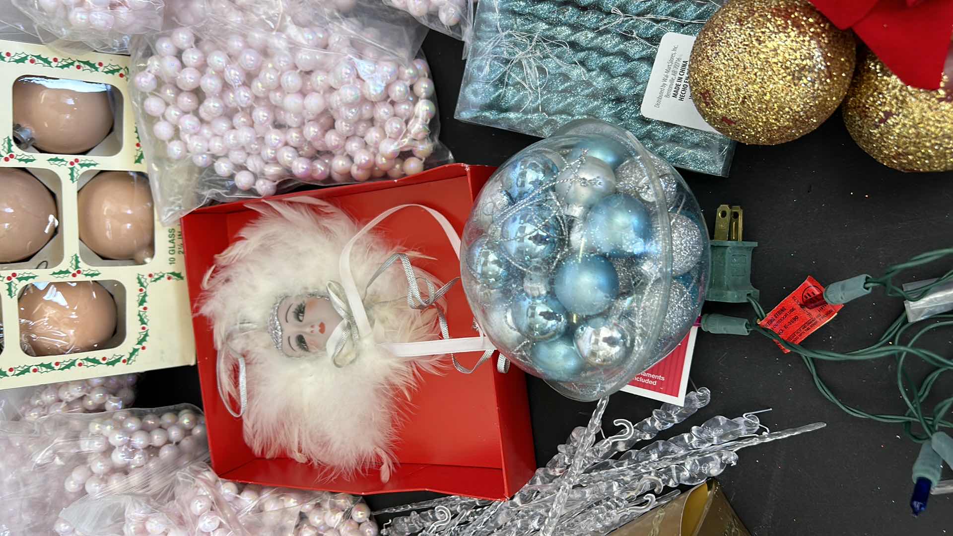 Photo 1 of TOTE OF CHRISTMAS DECORATIONS