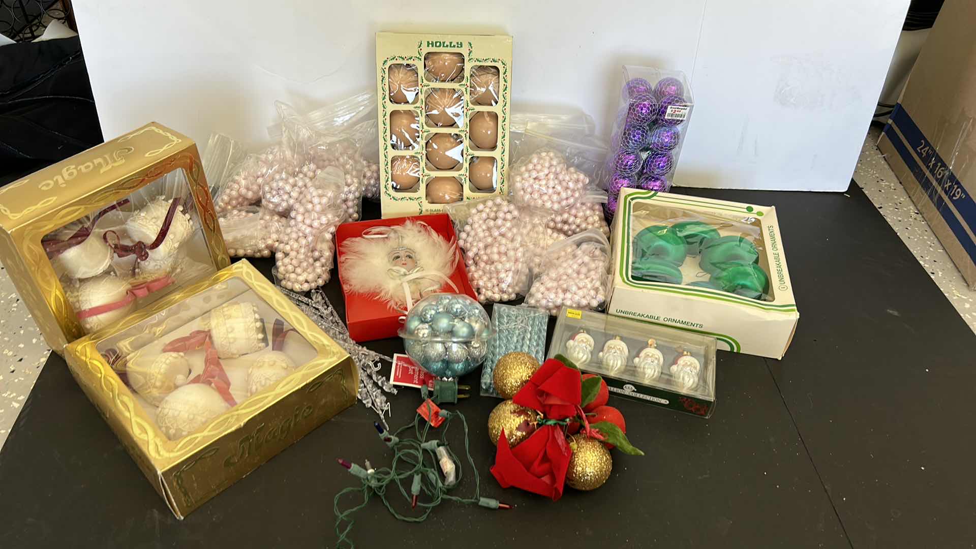 Photo 1 of TOTE OF CHRISTMAS DECORATIONS