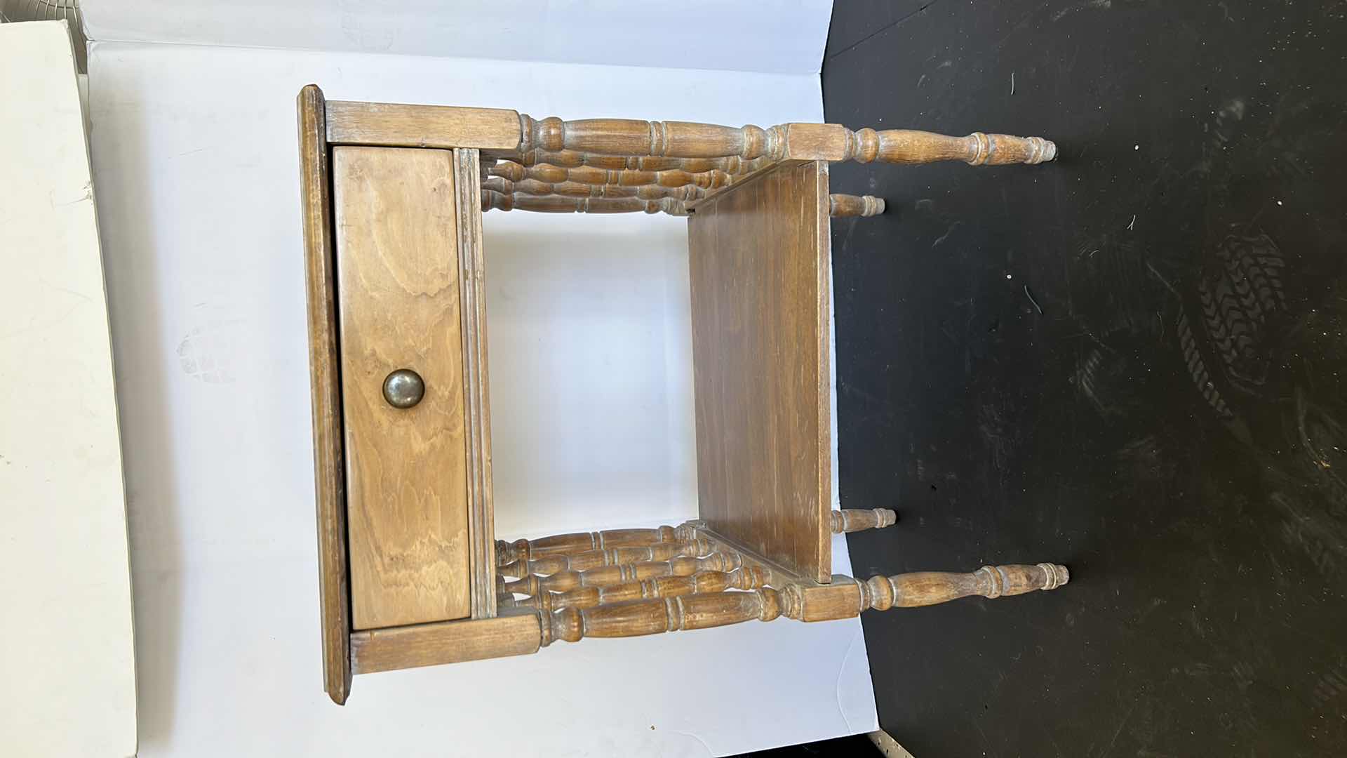 Photo 1 of SMALL VINTAGE WOOD NIGHTSTAND 18” x 15” x 26 1/2