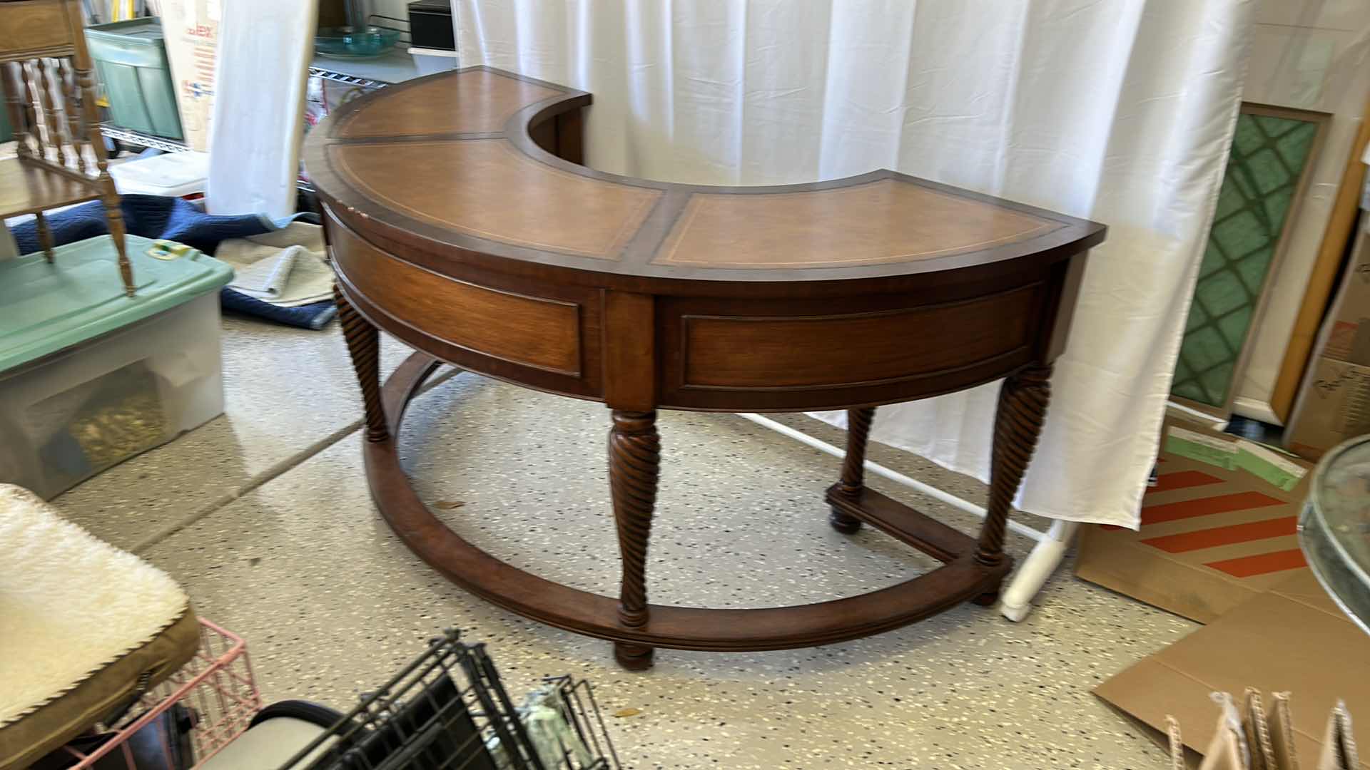 Photo 4 of THOMASVILLE SEMI CIRCLE DESK  67” x 33” x 31”