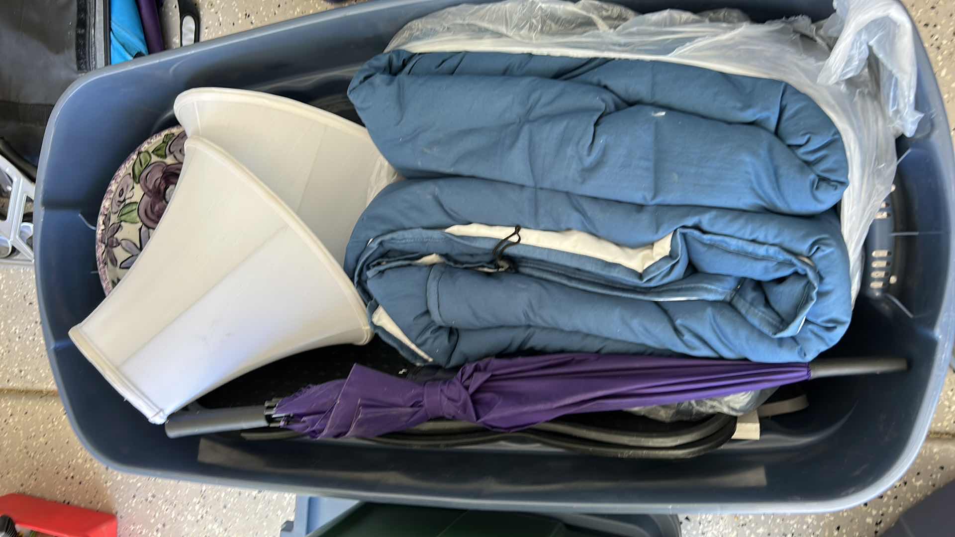 Photo 1 of LARGE TOTE FULL OF HOUSEHOLD ITEMS