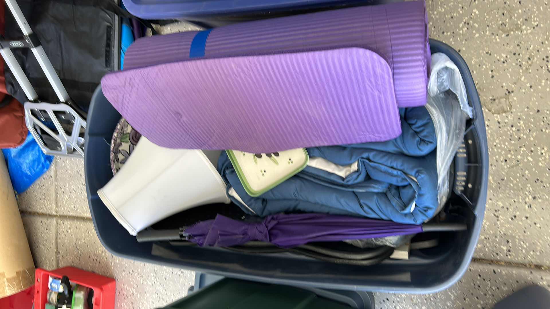 Photo 1 of LARGE TOTE FULL OF HOUSEHOLD ITEMS