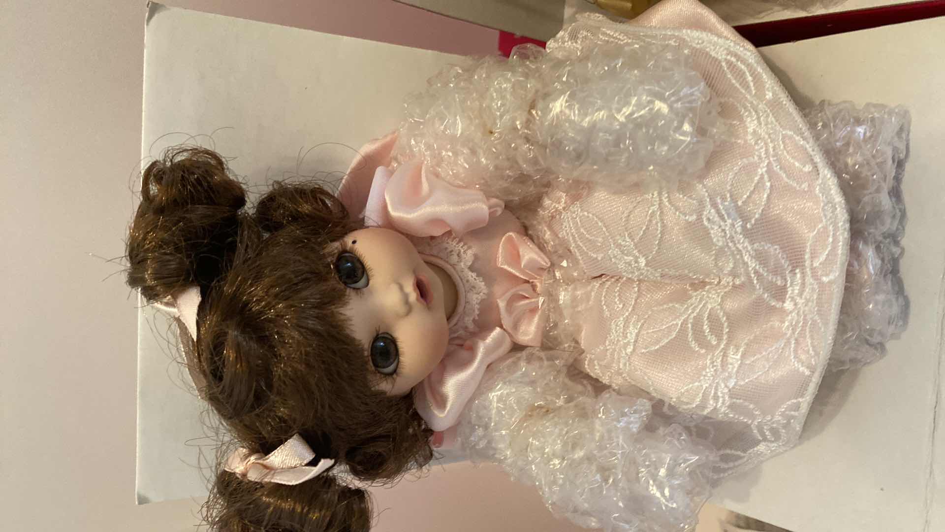 Photo 1 of MARIE OSMOND FINE PORCELAIN COLLECTIBLES DOLLS H 5.5” FROM SITTING POSITION