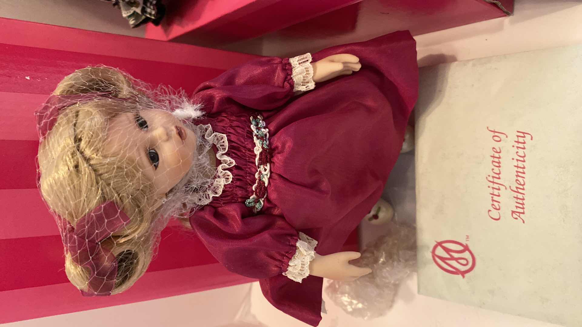 Photo 1 of MARIE OSMOND FINE PORCELAIN COLLECTIBLES DOLLS H 5.5” FROM SITTING POSITION